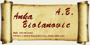 Anka Biolanović vizit kartica
